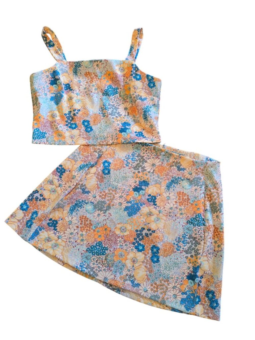 Altar'd State Floral Burst Mini Crop Skirt Set, NWOT, Sz S
